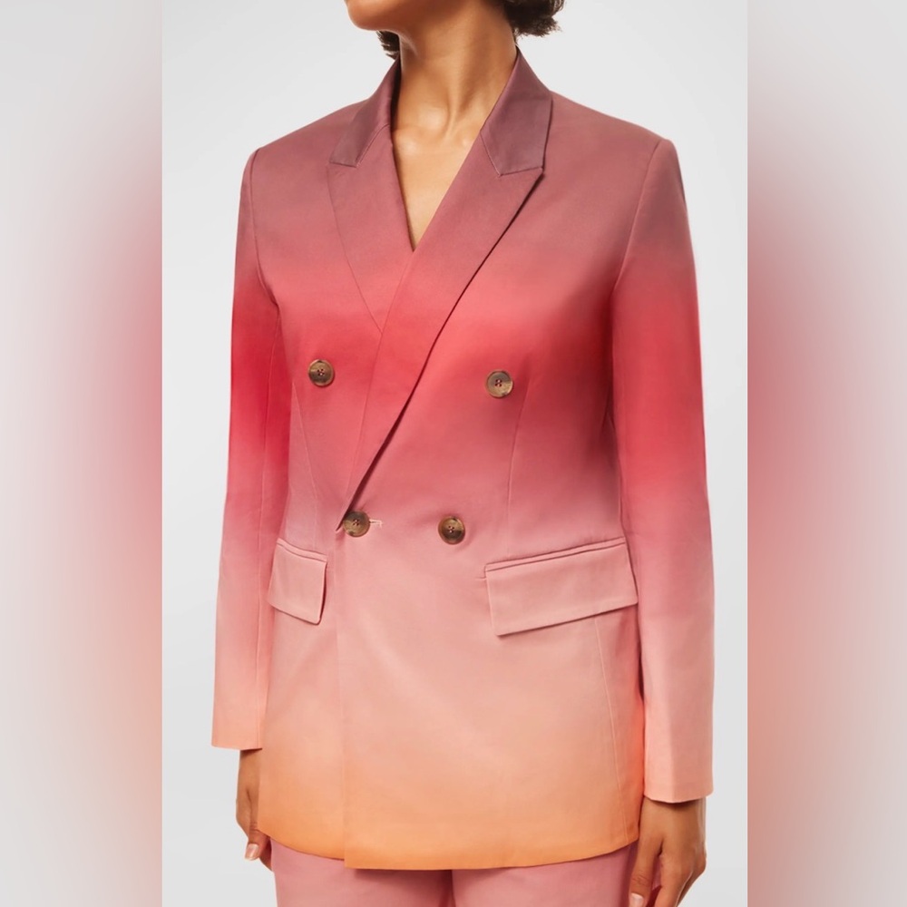 Misa Los Angeles Pink and Orange Ombre Blazer